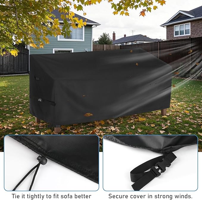 Patio Sofa Cover for Outdoor Furniture, 50inch Outdoor Loveseat Cover Waterproof and Heavy Duty for Rattan 2-Seat Patio Conversation Set, Couch, Glider and Bench-50"L x 22"W x 30"H