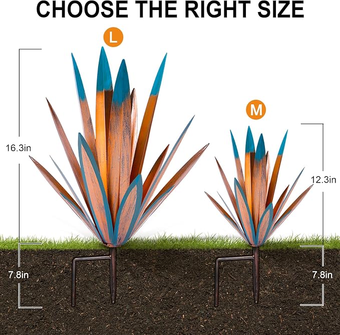 Homight Metal Tequila Country Sculpture DIY Tequila Plant Home Decor Country Tequila Garden Ornament Indooutdoor Statuette Patio Lawn Patio Stake Decoration Gift to The Garden