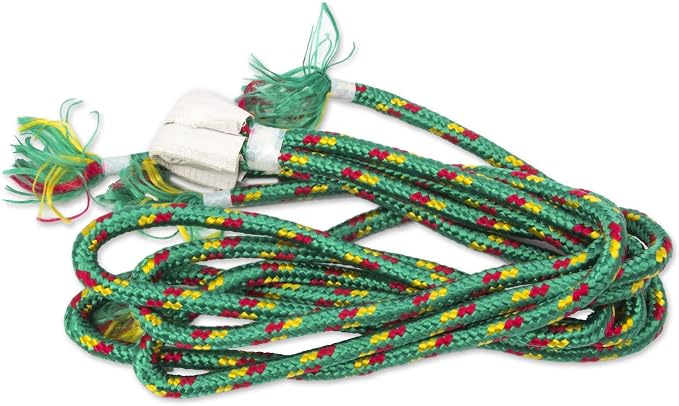 NOVICA Green and Purple Striped Hand Woven Nylon Mayan 2 Person XL Rope Hammock, 'Green Vineyard' (Double)