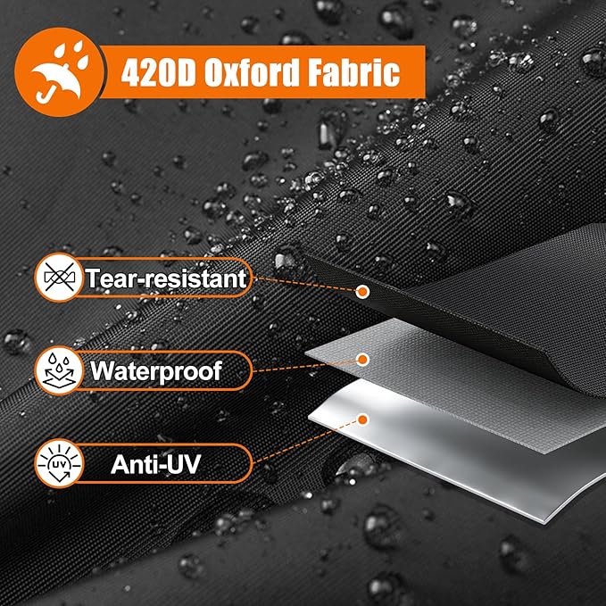 LBTING Patio Umbrella Cover, Outdoor Umbrella Covers 95H x 25W Inches Fit 9ft to 13ft Umbrella, 420D Waterproof Windproof Dust-proof UV-Resistant Furniture Cover - Black