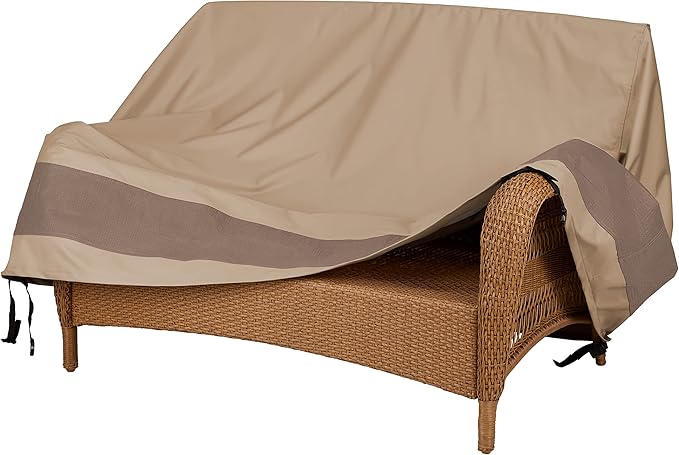 DUCKCOVERS® Elegant Water-Resistant 58 Inch Patio Loveseat Cover, Patio Bench Cover
