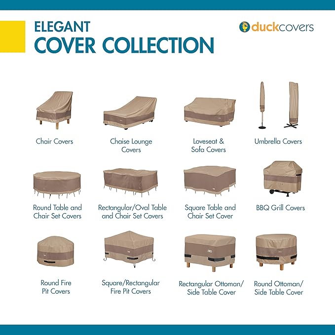 DUCKCOVERS® Elegant Water-Resistant 58 Inch Patio Loveseat Cover, Patio Bench Cover