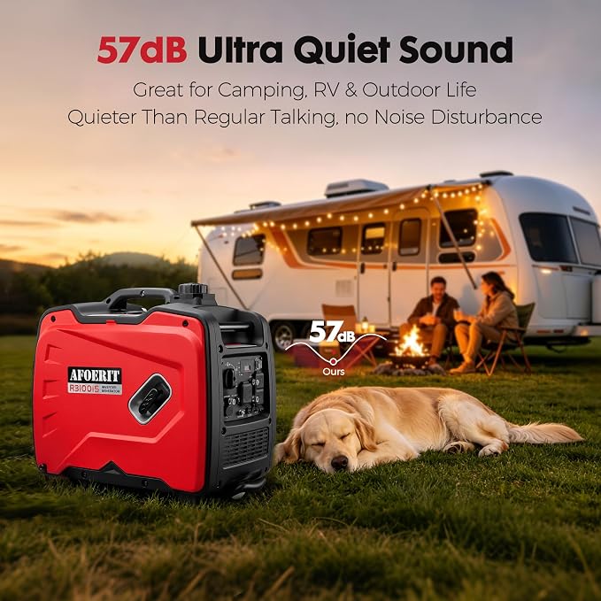 3500 Watt Inverter Generator Portable, Quiet Lightweight Gas Generaror Camping Power Equipment Fuel RV Ready