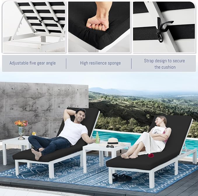 BULEXYARD 8 Seat Large Aluminum Patio Conversation Set with Lounge & Fire Pit Table, 29" Deep Wide Seat, High End Modular Sectional Seating, 500 lbs Durable Anti-Rust Outdoor Sofa for Poolside, Black