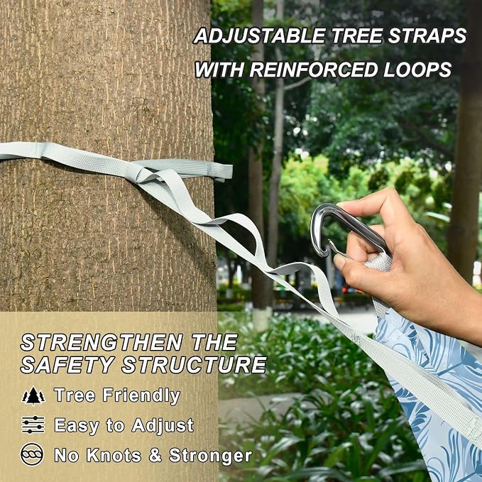 Camping Hammock Outdoor Hammocks for Outside Damask Peacock Feather Beach Trees Portable Lightweight with Pockets Tree Straps Indoor Small