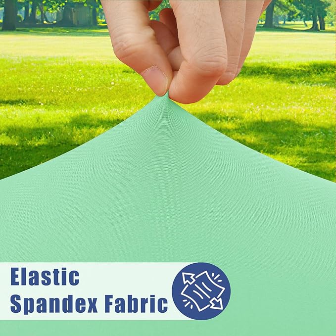 Moosfor Spandex 5 Foot Rectangle Table Cloth 2 Pack, Elastic Fitted Tablecloths for Picnic, Stretch Washable Patio Table Cover for Outdoor, Camping, Banquet and Parties (Bright Green, 30"x60")