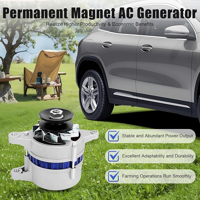 12V-14V Permanent Magnet AC Generator, 1200W Permanent Magnet Synchronous Generator, Permanent Magnetic Alternator for Mechanical Equipment, Power Tools, Lighting, 4500r/min