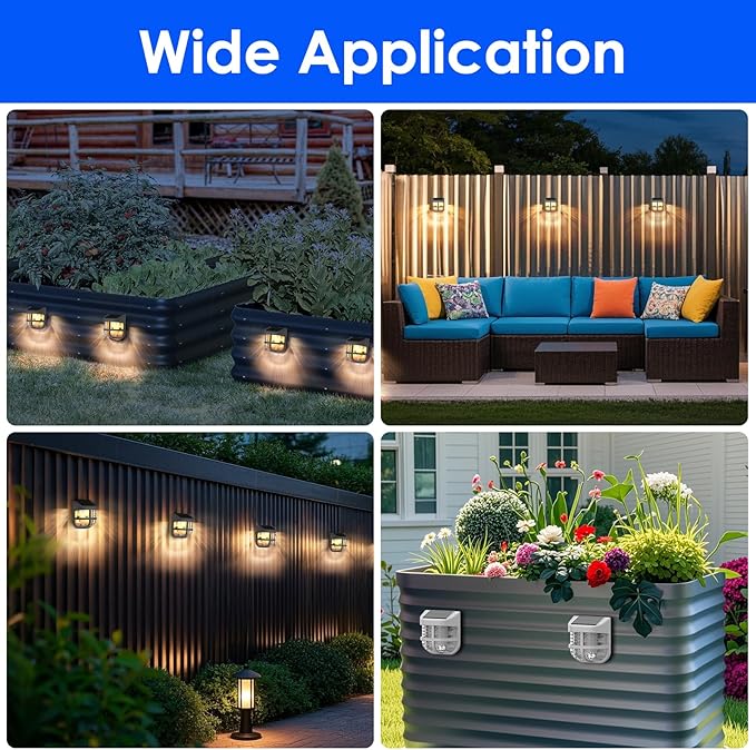 Energetic Solar Powered Garden Lights with Dusk to Dawn Sensors, Gray, 3 Pack