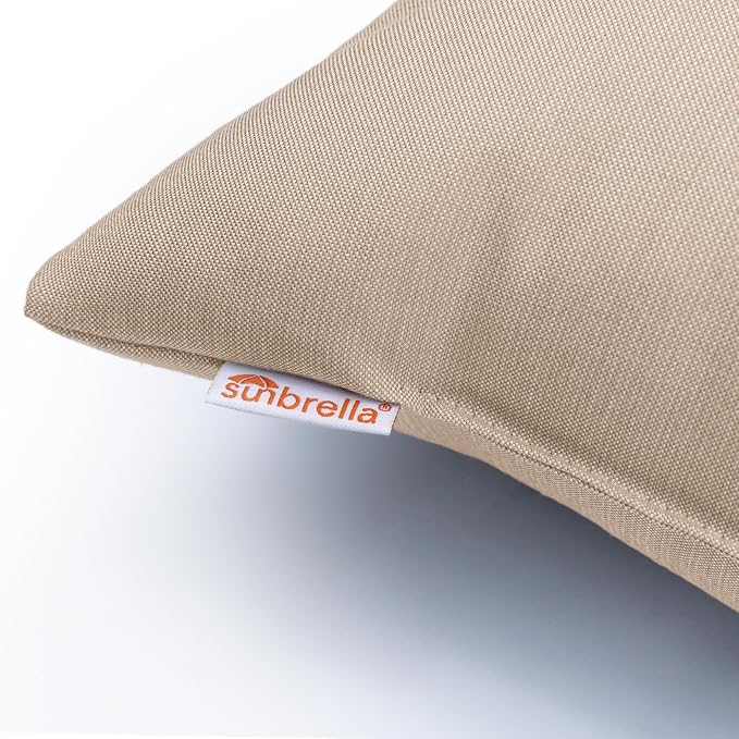 Austin Horn Classics Sunbrella Knife Edge & Filled Pillow - Set of 2, One 20" and One 13"x20" Sand