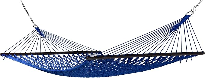 Rope Hammock and Tri Beam Stand (Dark Blue Hammock and Black Stand)