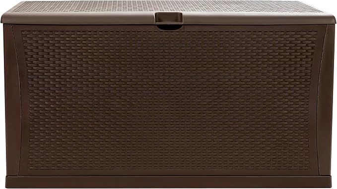 Flash Furniture 120 Gallon Plastic Deck Box - All-Weather Patio Storage and Organization for Throw Pillows, Pool Toys or Garden Tools