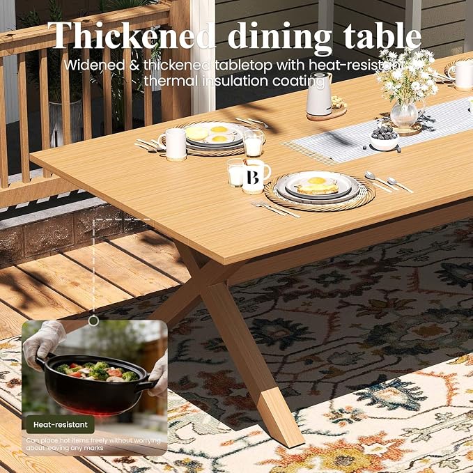 LayinSun Outdoor Dining Set for 4, 5 Pieces Patio Furniture Sets with Aluminum Dining Table and Rope Weave Chairs
