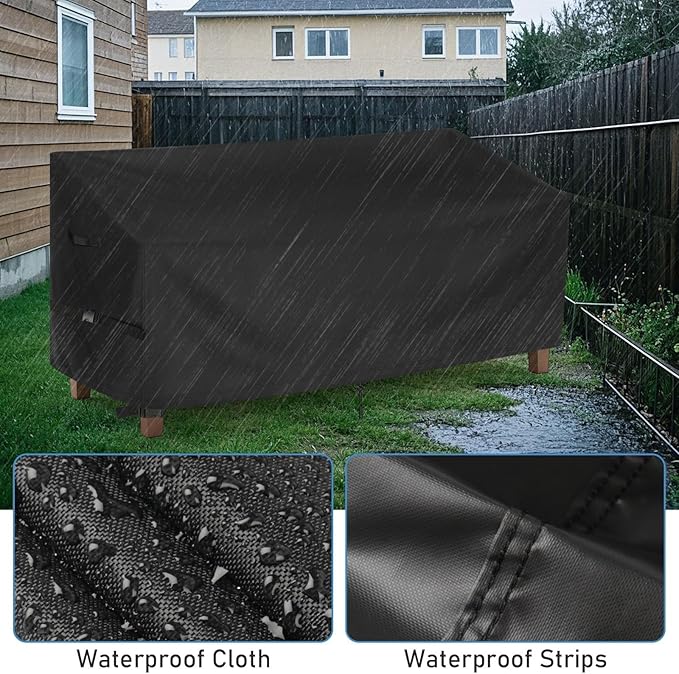 Outdoor Bench Cover for KINGBO 39.7" Outdoor Bench, 40inch Patio Furniture Covers Waterproof Heavy Duty for Garden Bench, Park Bench, Loveseat with Backrest -40"L x 20"W x 35/25"H