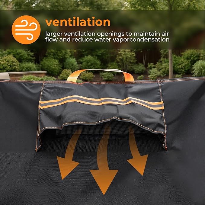 GARPROVM Picnic Table Covers Outdoor Patio Picnic Table Bench Cover 70 / 72 Inch Waterproof 420D Heavy Duty Oxford Cloth Windproof Anti-UV, Black