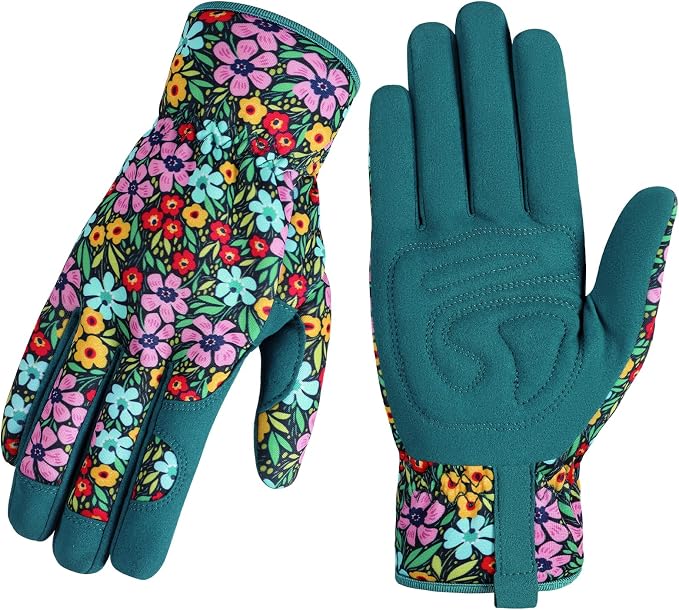 Trifabricy Gardening Gloves for Women, Breathable Leather Garden Gloves with Grip, Thorn-Proof Puncture-Resistant Work Gloves