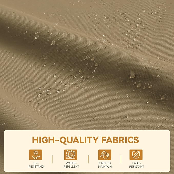 GENTEACO 9x12FT Cantilever Patio Umbrella, Double Top Rectangle Offset Umbrella 7 Angle Tilts & 360° Rotation, Large Heavy Duty Outdoor Sun Umbrella for Pool Market, Tan