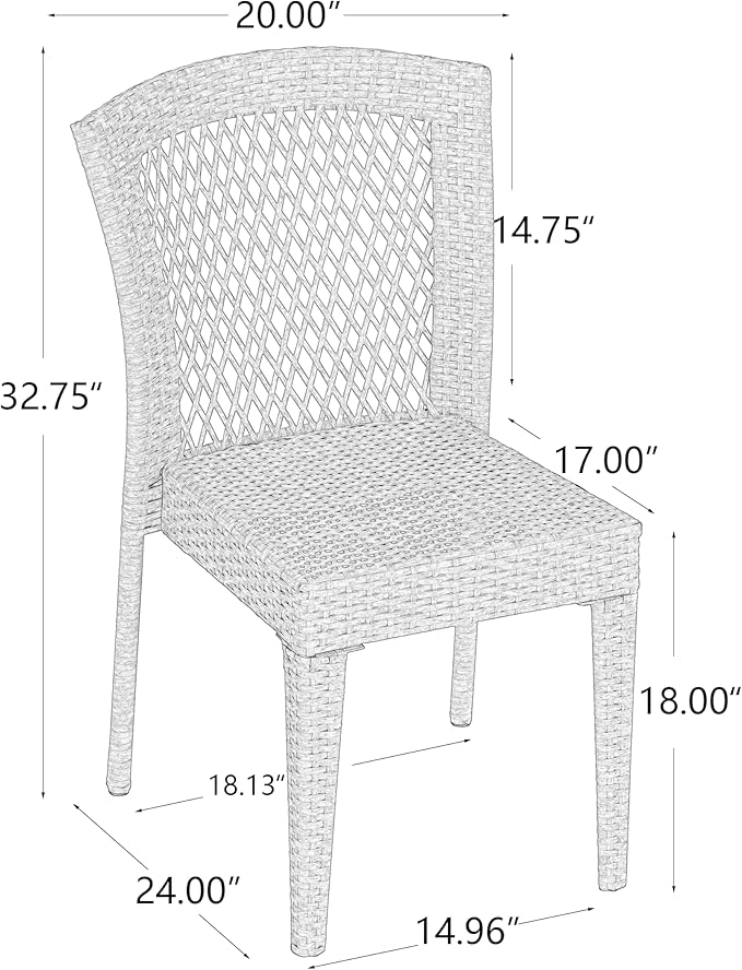 Christopher Knight Home Fandy Metal Frame Patio Dining Set for 6, Outdoor Dining Table Set for 6, Dinner Table with Acacia Wood Top, Stackable Dining Chairs with Wrapped Wicker, Light Brown + Teak