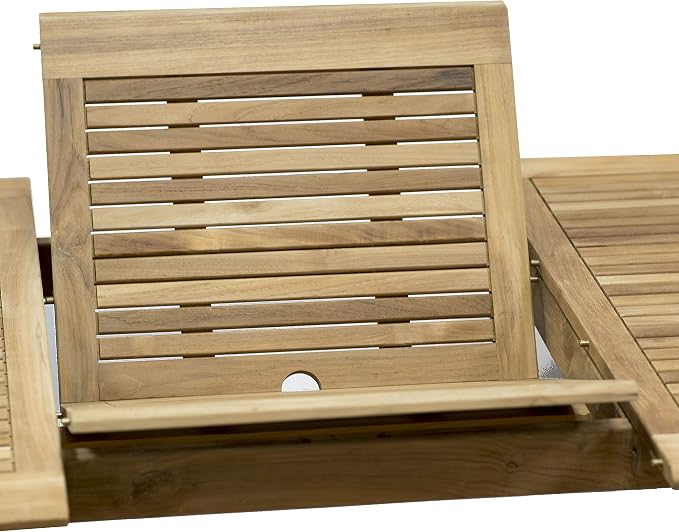 Amazonia Newcastle 9-Piece Outdoor Rectangular Dining Table Set | Certified Teak | Ideal for Patio and Indoors, Light Brown