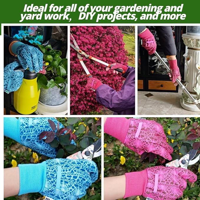 Cute Pattern Gardening Gloves,Thornproof Garden Glove,Gardener Gift | Gardening Gifts for Women,Touchscreen,Tender Thornproof,Cute Pattern,Protection Palm,Machine Washable,Adjustable Cuff