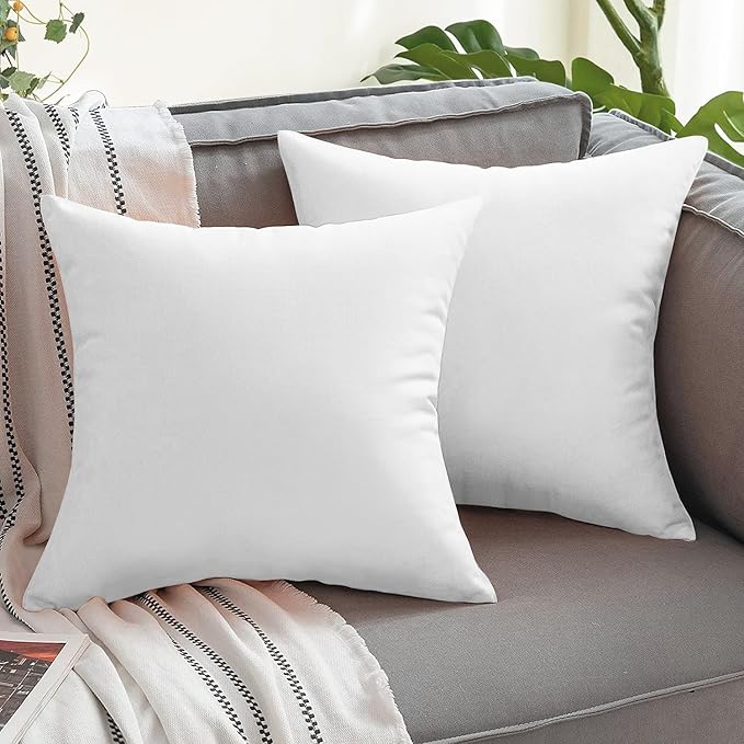 VAKADO Outdoor Waterproof Throw Pillow Covers 22X22 Set of 2 Decorative White Patio Furniture Cushion Cases Outside Decor for Couch Garden Bench Porch