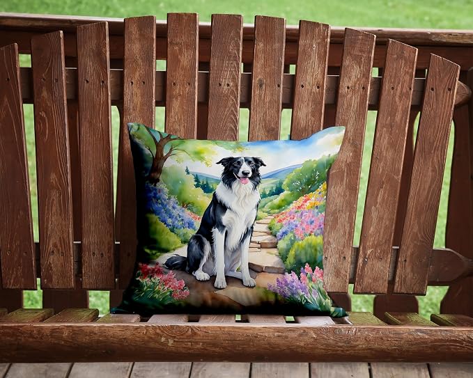 Caroline's Treasures Borzoi Spring Path Throw Pillow Machine Washable, Indoor Outdoor Decorative Pillow for Couch, Bed or Patio, 14Hx14W