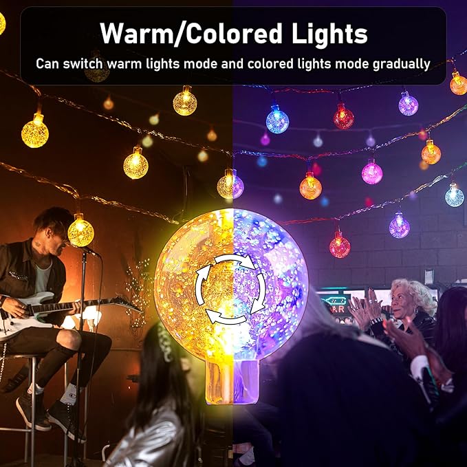 YCoisini 56FT Outdoor String Lights, 100 LED Patio Lights with Remote Control, Voice-Activated & Music Sync Mode, 16 Color-Changing Modes, Waterproof for Patio Garden Party Decor