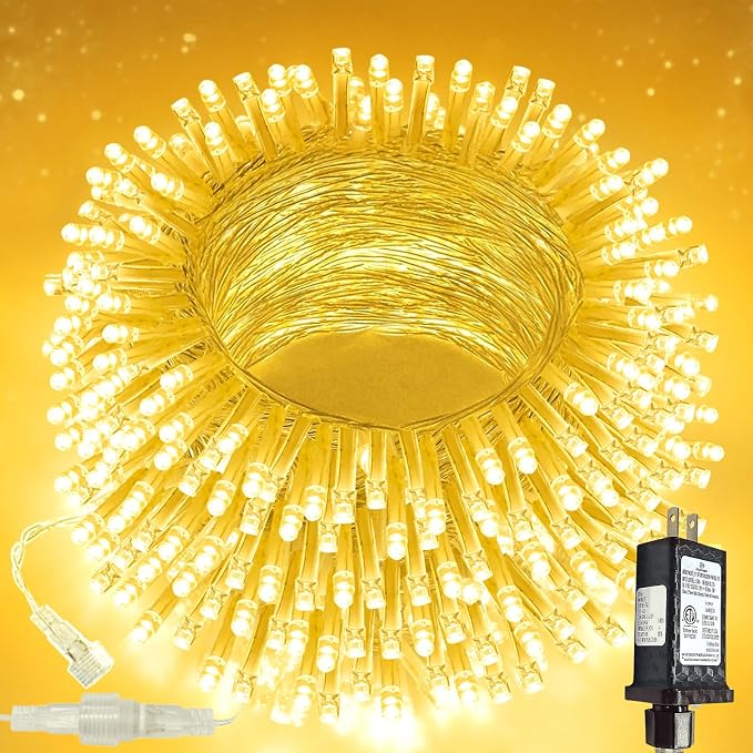 100 LED Connectable String Lights, 33FT Christmas Lights Outdoor Indoor | Warm White, 13 Modes, Timer, Clear Wire Waterproof Twinkle Fairy Lights Plug in for Bedroom Classroom Patio Xmas Tree Decor