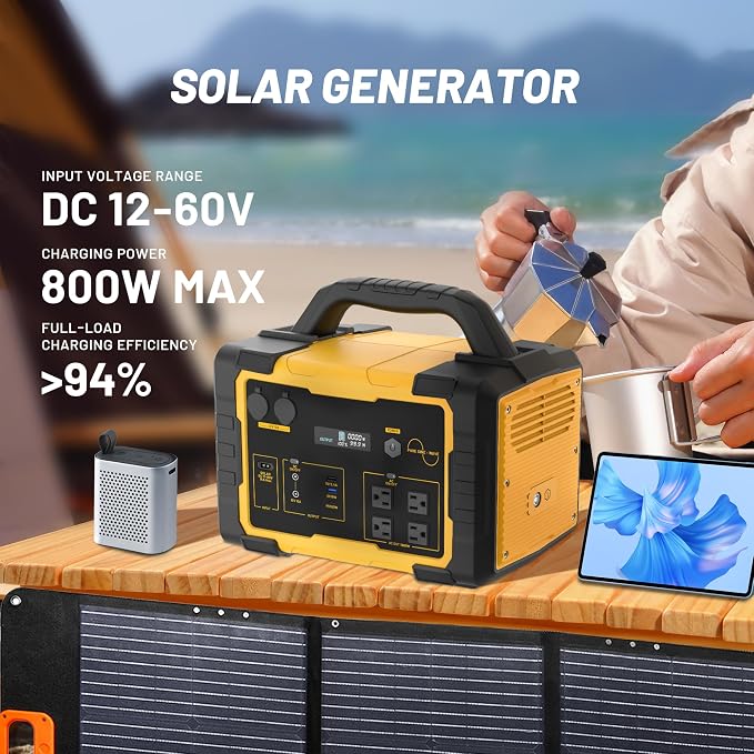 Stary LINE 1800W Solar Generator Kit with 200W Panel – 1024Wh Power Station for Home Backup, RV, Off-Grid Living – Fast Solar Recharge