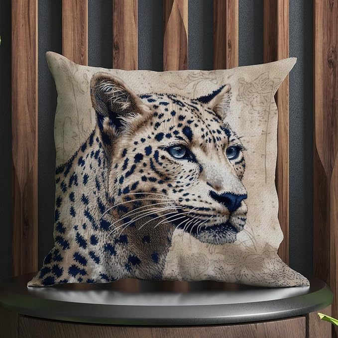 Antelope Black Animal Print Pillow Cover Leopard Graphite Dot Throw Pillow Cover Classic Outdoor Waterproof Decorative Pillow Cover for Patio Tent Couch 16x16 in
