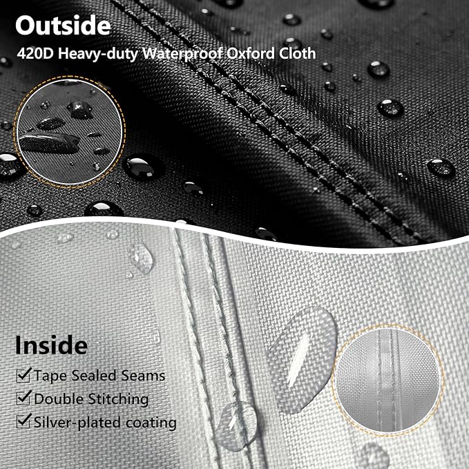 AKEfit Outdoor Swivel Lounge Chair Cover 2 Pack,Heavy Duty Waterproof Patio Chair Covers for All-Weather Protection Outdoor Lawn Furniture,Grey-37.5Wx39.5Dx38.5H inches