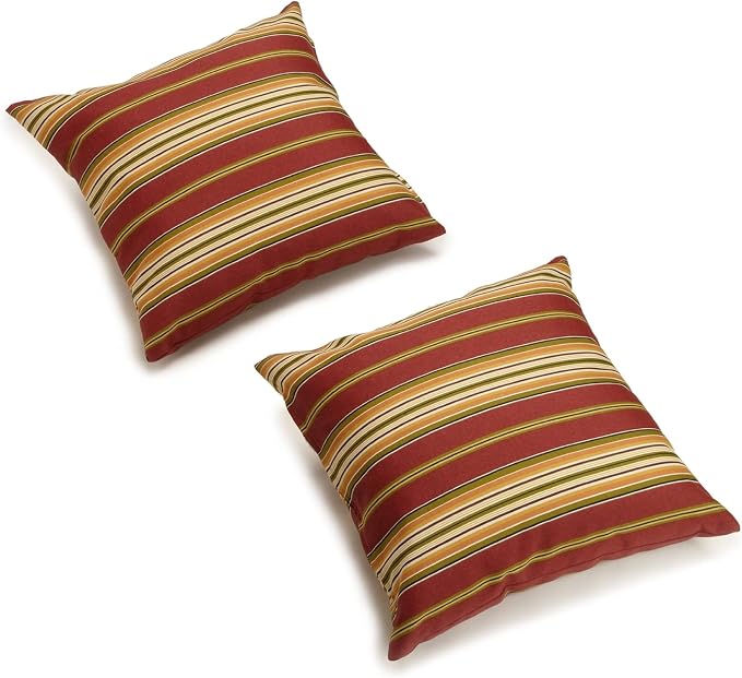 Blazing Needles All-Weather UV-Resistant Outdoor Knife Edge Pillows Set, Set of 2, 20", Eastbay Onyx