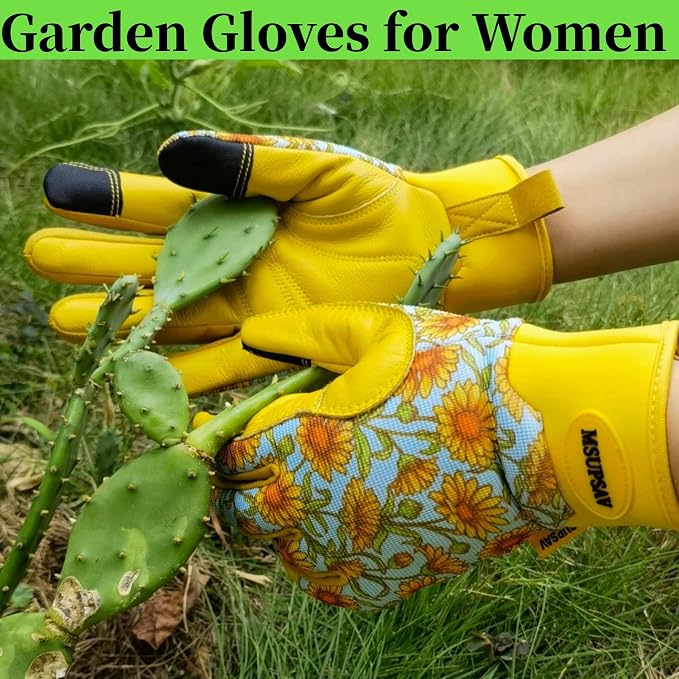 Cute Pattern Gardening Gloves,Thornproof Garden Glove,Gardener Gift | Gardening Gifts for Women,Touchscreen,Tender Thornproof,Cute Pattern,Protection Palm,Machine Washable,Adjustable Cuff