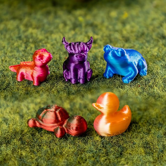 150pcs Mini 3D Printed Animals Tiny Animals Plastics Figures Miniature Little Small Ducks, Frogs, Turtles, Yaks Figurines Bulk for Micro Fairy Garden Landscape Accessories Hide Crafts Decor Aquarium