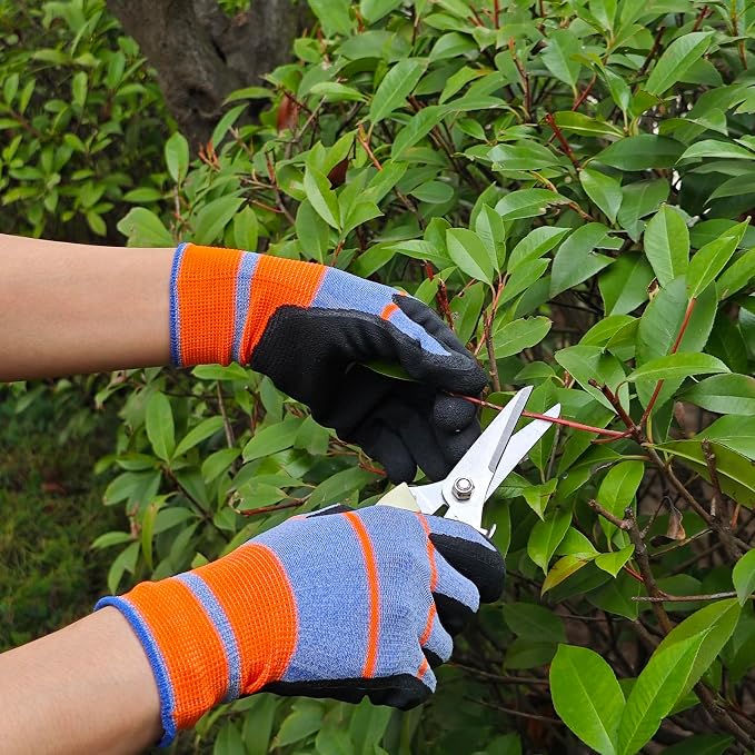 6 Pairs Gardening Work Gloves for Women & Men | Latex Coated, Protective, Summer Breathable, Lightweight Durable, Yard Chores, Planting, Weeding, Patio Outdoor Garden Tasks