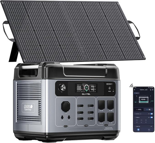 Portable Power Station, 2048Wh LiFePO4 Solar Generator with Panels Included, 3200W (Surge 6000W) AC Output Power Supply, 1800W Fast Charging, 10ms UPS, 16 Outlets for Home Backup RV Camping Emergency