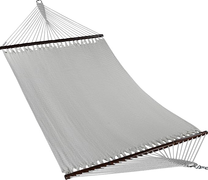 Jumbo Caribbean Hammock and Metal Tribeam Stand (White)