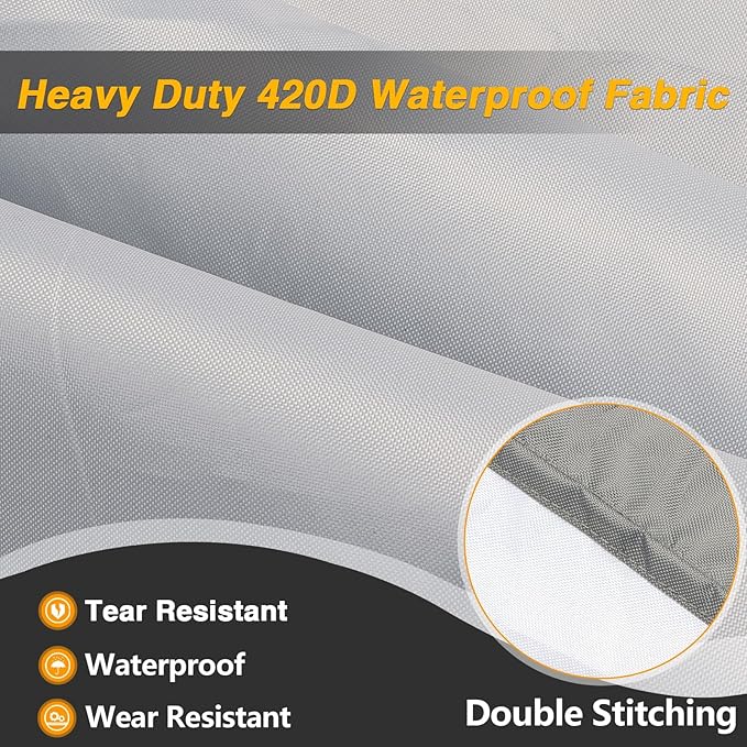 EVRBUL 2- Seater Patio Bench Cover Heavy Duty 420D Patio Loveseat Cover Outdoor Waterproof Sunproof Windproof Sofa Couch Cover with Air Vents 58" Lx32" Wx31" H