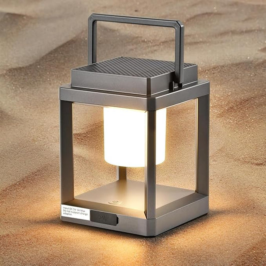 Solar Outdoor Table Lamp: Outdoor Lanterns for Patio Waterproof,Portable Rechargeable Solar Lamp