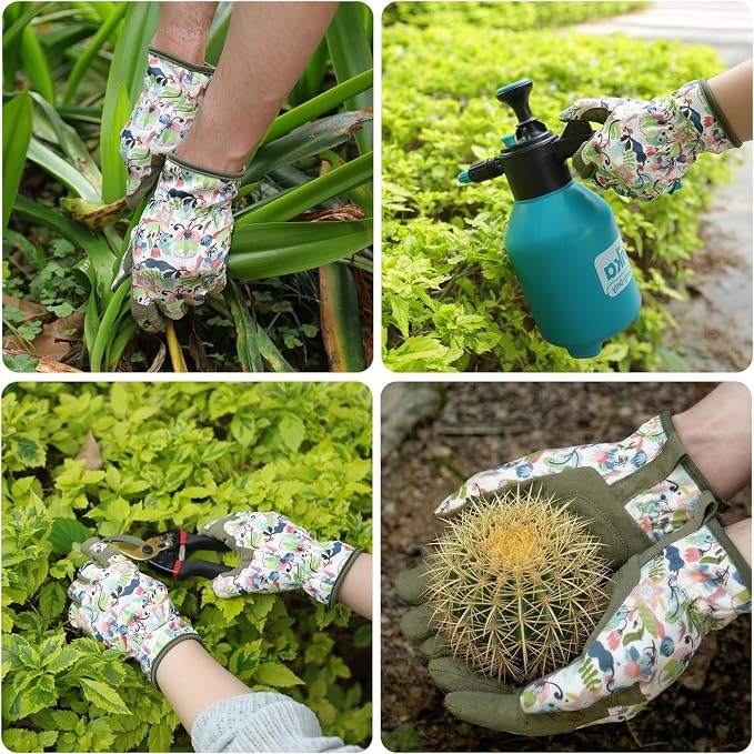 Baidast Gardening Gloves for Women, Breathable Leather Garden Gloves with Grip, Thorn Proof Work Gloves