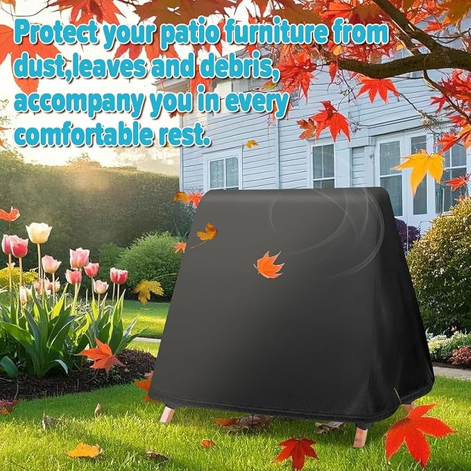 Outdoor Swing Cover,Waterproof Porch Swing Cover,Patio A-Frame Swing Protector for Glider Hammock,Windproof and Sun Protect with Drawstring and Buckles (83" Lx49 Wx66 H)