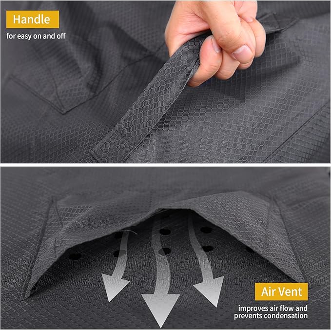 Round Patio Furniture Cover, Heavy Duty and Waterproof for Outdoor Furniture covers, Round outdoor table cover, Patio table cover 84"DIA x 27.5"H Black