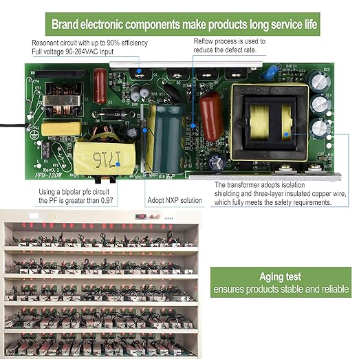 LED Driver 150 Watts 24V DC Low Voltage Transformer， Waterproof IP67 LED Power Supply, Adapter with 3-Prong Plug 3.3 Feet Cable for Any 24V DC led Lights, Computer Project, Outdoor Light