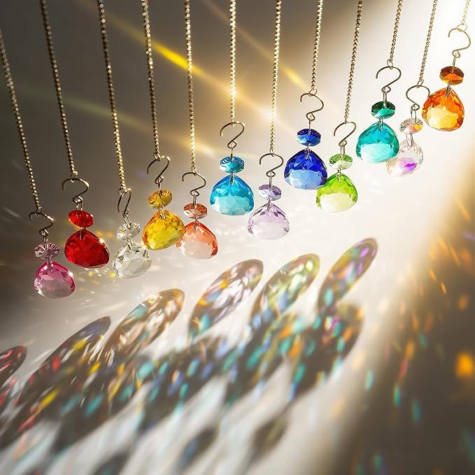 10 Pcs Pink Crystal Bauhinia Suncatcher Prisms Chandelier Window Decor | Pink Crystal Bauhinia Prisms Suncatcher Pendants 3 Inch Chandelier Beads Replacement Hanging for Window Garden Wedding Decor