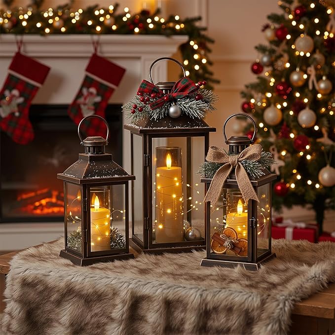 Raycare Flameless Candle with Remote Timer – 5 Flickering Acrylic Battery Operated LED Pillar Candles with Embedded Star String for Christmas, Home Decor, and as a Gift(Grey)