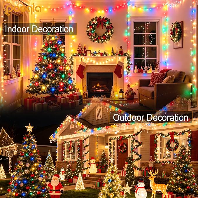 1000 LED Color Changing String Lights with Remote, 328 ft | Green Wire Warm White to Multicolor Christmas Lights Plug in, 11 Modes Waterproof Twinkle Fairy Lights Indoor Outdoor Decor