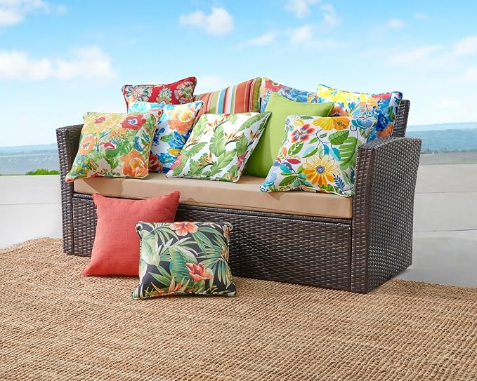 BrylaneHome Bh Outdoor Performance 16" Sq. Toss Pillow - Bright Cobalt Cabana