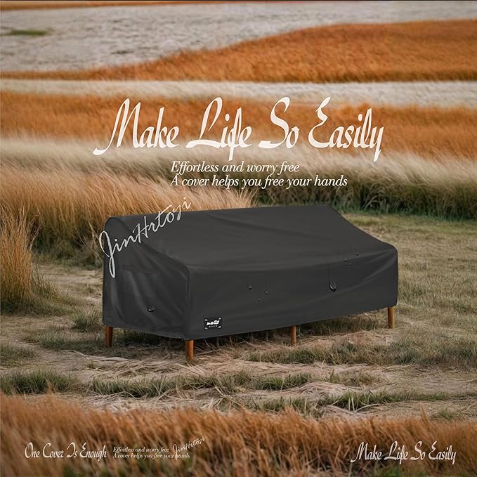 3-Seater Outdoor Couch Cover, 85Wx38Dx35H inches Outdoor Furniture Covers Waterproof,100% Waterproof Heavy Duty Patio Furniture Covers,Black Minimalism Style Outdoor Sofa Cover