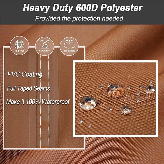 NettyPro Patio Chair Covers for Outdoor Furniture 4 Pack, Waterproof Heavy Duty Lawn Patio Furniture Cover Deep Seat Dining Chair Covers Small, 28W x 30D x 28H inches, Brown