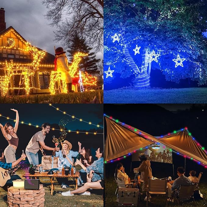 Vigdur 66FT Solar Rope Lights Outdoor with Remote, 200 LEDs, 19 Colors | IP65 Waterproof, 8 Modes, 3 Timer Option, Auto ON/OFF, Solar Lights Outdoor for Pool Fence Tree Garden And Christmas Decor