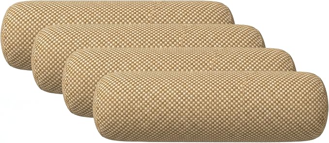 RSH DECOR: Neck Roll Pillows Set of 4 | 20” x 6” | Outdoor Bolster for Patio, Deck, Porch, or Poolside Furniture | Water & Fade-Resistant | Made in USA (Trixie Wicker)
